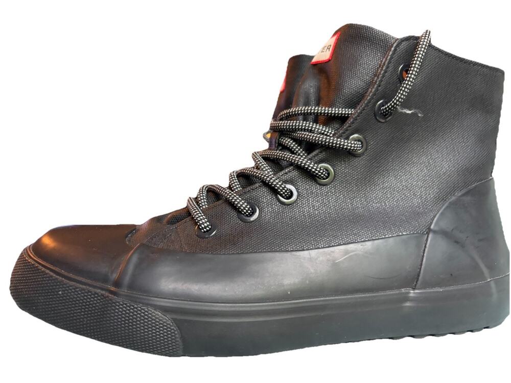 NEW Hunter Dipped Canvas Hi Top Sneakers Black Wm10 Men8 Grunge Festival Rave